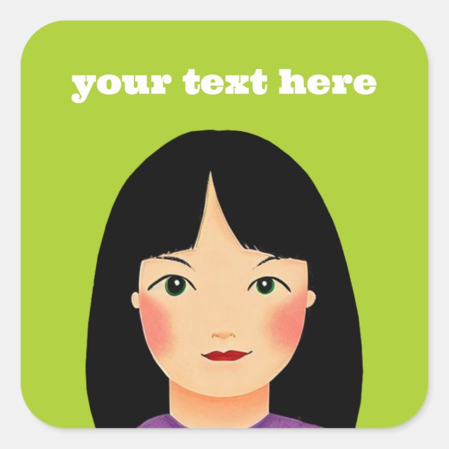 Autocollant Carré fille (Devant)