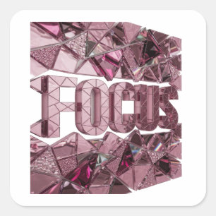 Autocollant carré FOCUS Rose Frais