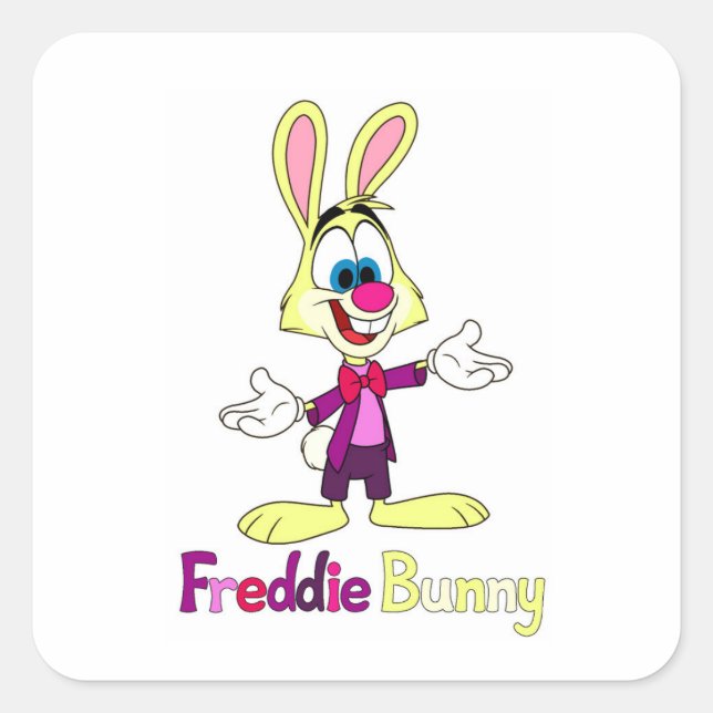 Autocollant carré Freddie Bunny (Devant)