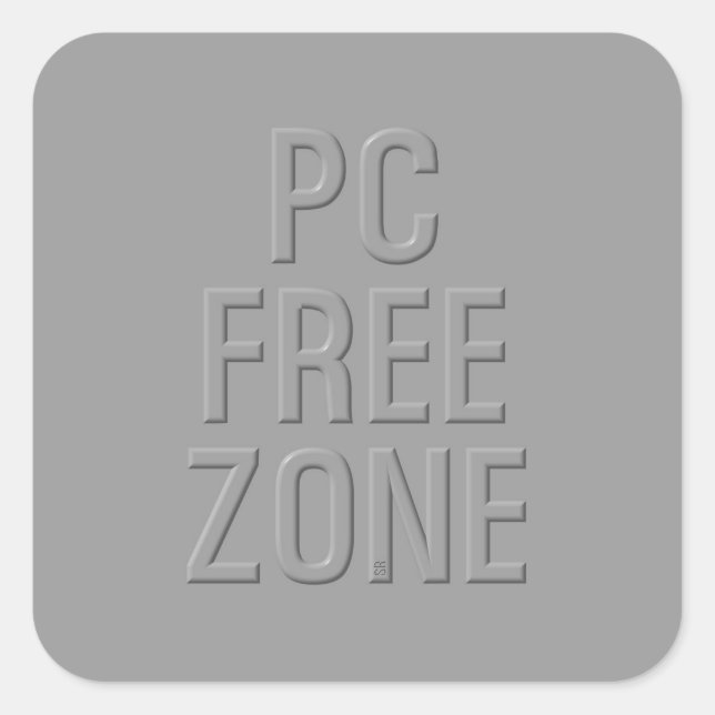 Autocollant carré gris de zone libre PC (Devant)