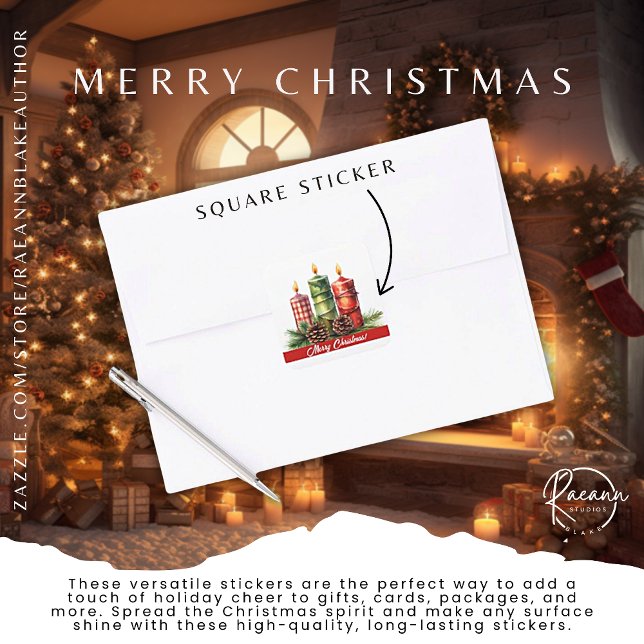 Autocollant carré Joyeux Noël (Créateur téléchargé)