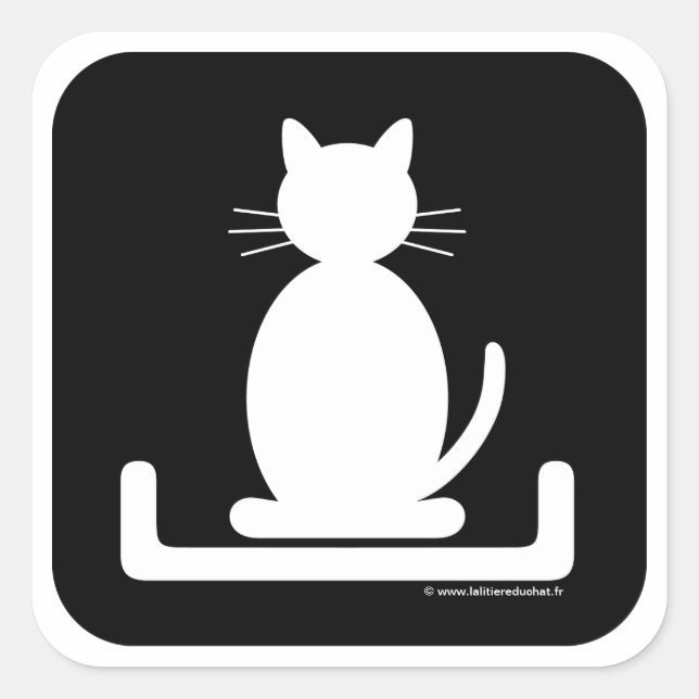 Autocollant carré "La Litière du Chat" (Devant)