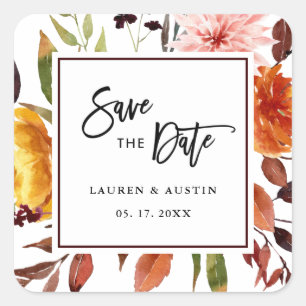 Autocollant Carré Mariage pour jardin d'automne