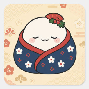 Autocollant carré Mochi de couverture douillette