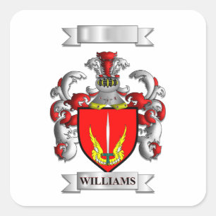 Autocollant carré Nom de famille Williams et blaso