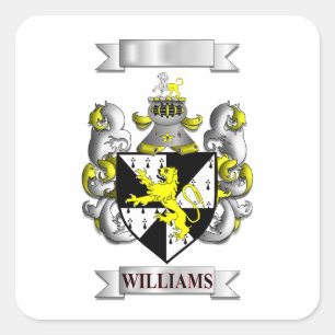 Autocollant carré Nom de famille Williams et blaso