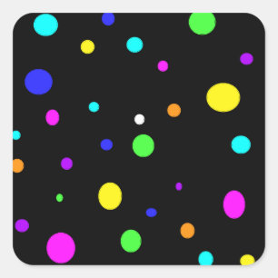 Autocollant carré Orbes colorés