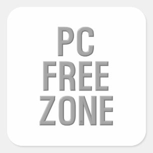 Autocollant carré PC Free Zone