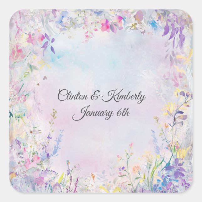 Autocollant carré personnalisable Amara (Devant)