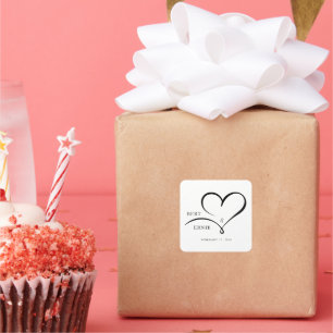 Autocollant carré personnalisé pour mariage sur me