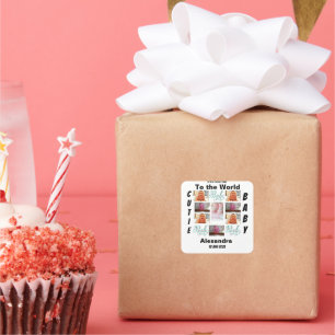 Autocollant Carré photo Collage personnalisé Nouve