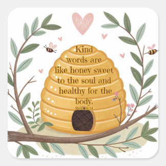 Autocollant carré Proverbes 16:24