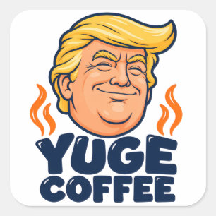 Autocollant carré souriant YUGE Coffee