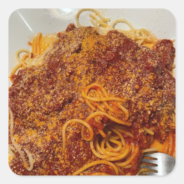 Autocollant Carré Spaghetti (Devant)