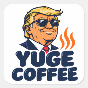 Autocollant carré YUGE Coffee Sunglasses