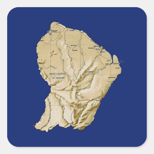 Autocollant carte de Guyane (Devant)