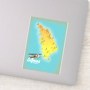 Autocollant carte de l'île grecque de Samos