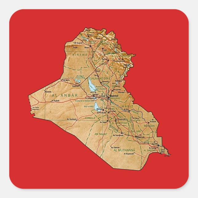 Autocollant carte d'Irak (Devant)