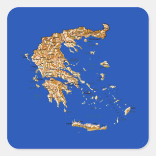 Autocollant Carte Grèce