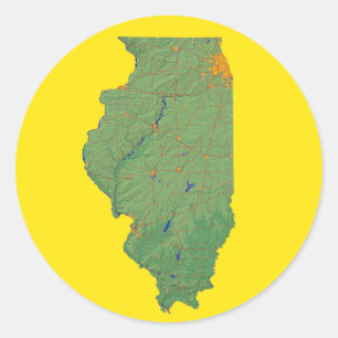 Autocollant Carte Illinois