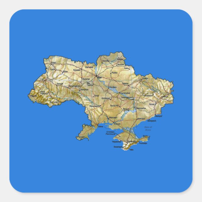Autocollant Carte Ukraine (Devant)