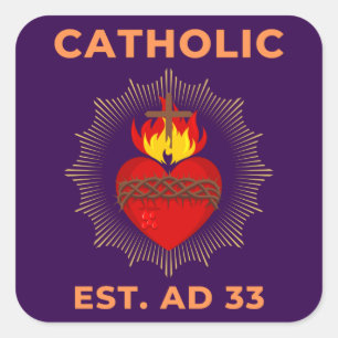 Autocollant catholique du Sacré-Coeur AD 33