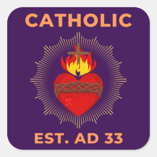 Autocollant catholique du Sacré-Coeur AD 33