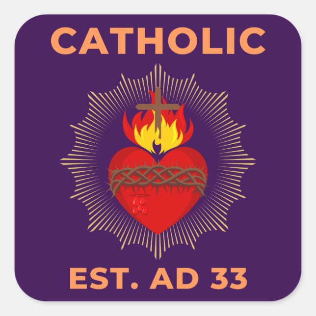 Autocollant catholique du Sacré-Coeur AD 33 (Devant)