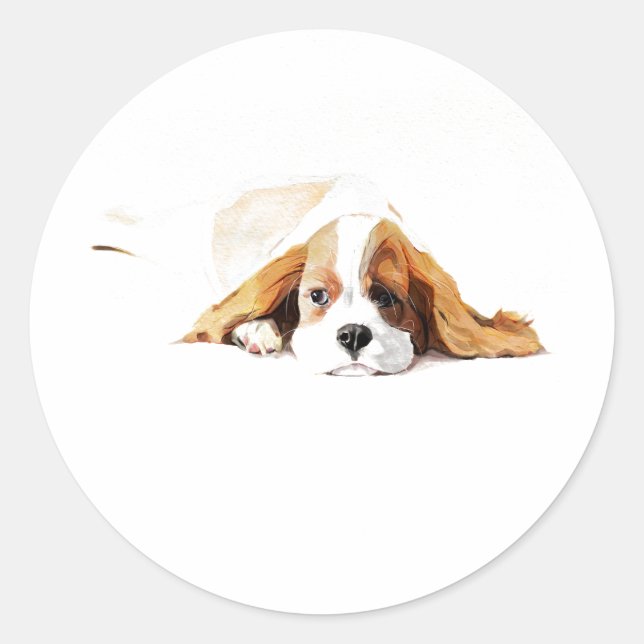 Autocollant Cavalier King Dog, Cadeau Mignon (Devant)