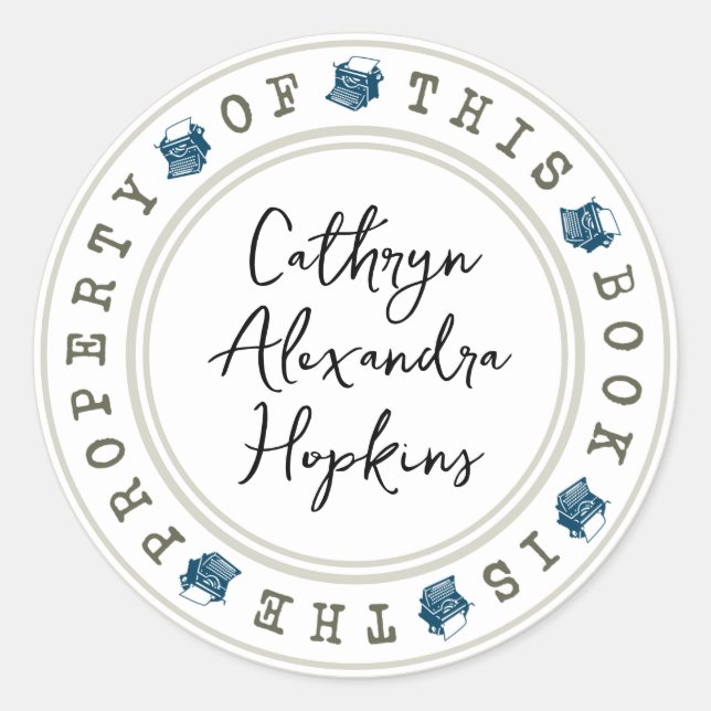 Autocollant « Ce livre est la propriété de » (Devant)