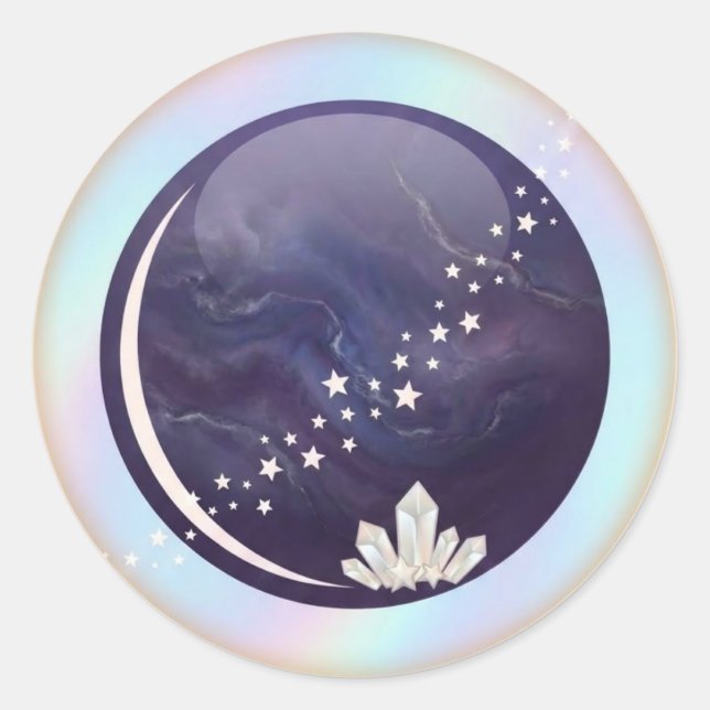 Autocollant céleste nuit de nouvelle lune | Croiss (Devant)