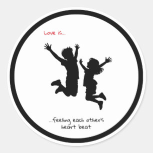 Autocollant Cercle Amour Romantique