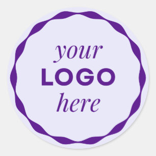 Autocollant cercle festonné logo entreprise violet