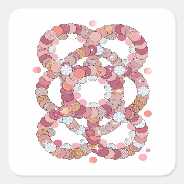 Autocollant cercles roses et blancs PINK (Devant)