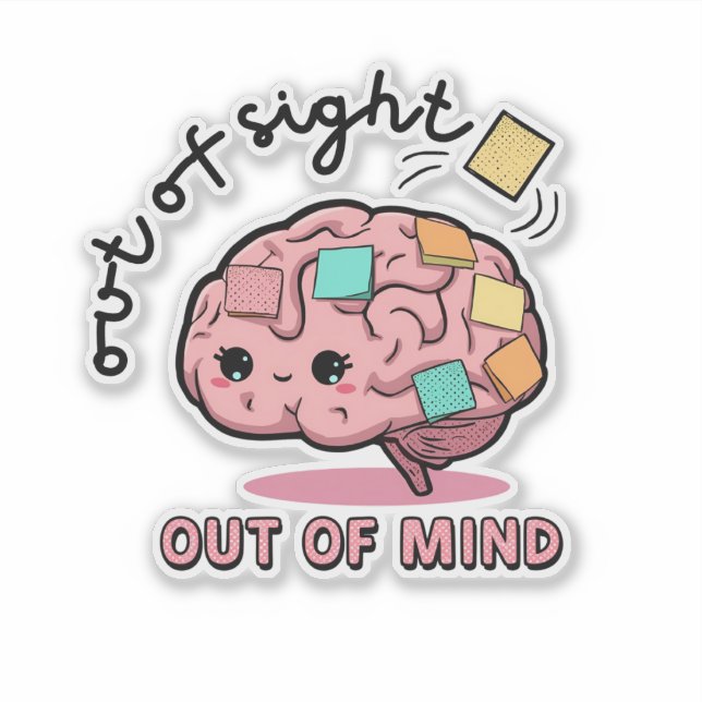Autocollant Cerveau ADHD Mignon  (Devant)