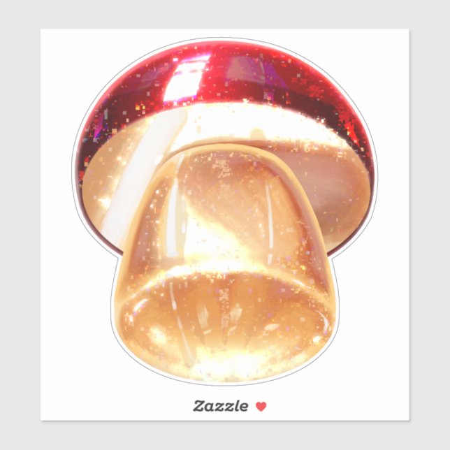 Autocollant champignon rouge moderne  (Feuille)