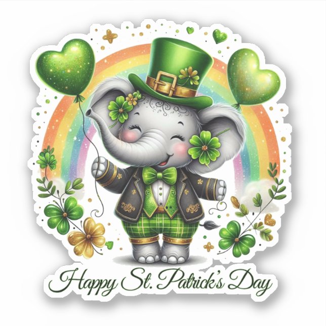 Autocollant Chanceux Joyeux St Patrick (Devant)