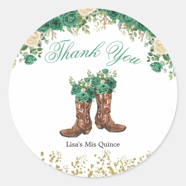 Autocollant Charra Mis Quince de Western Green Hun (Devant)