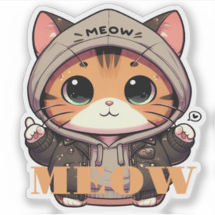 Autocollant chat “Meow“