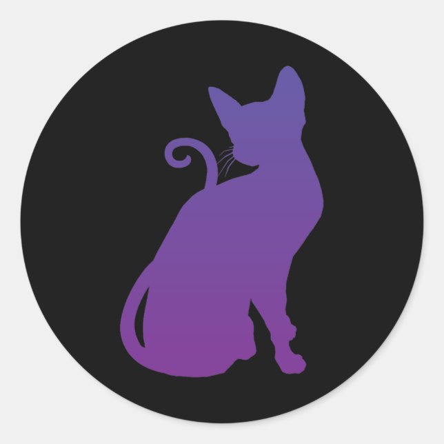 Autocollant Chat Violet (Devant)