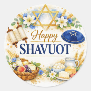 Autocollant Chavouot joyeux, Fête juive, Judaïca