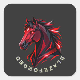 Autocollant Cheval Rouge BlazeForge
