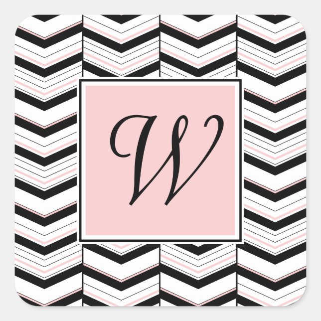 Autocollant Chevron noir blanc et blanc (Devant)