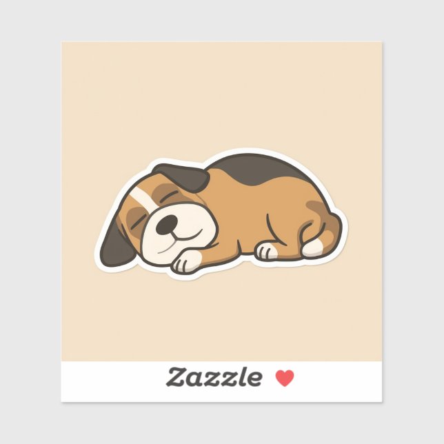 Autocollant Chien Endormi Adorable (Feuille)