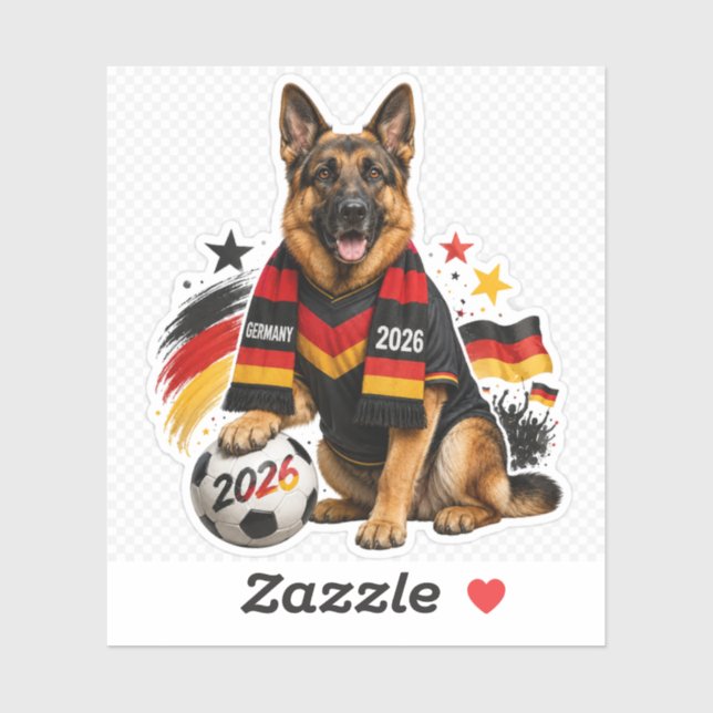 Autocollant Chien Football 2026 (Feuille)