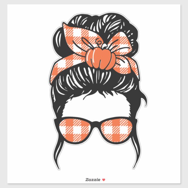 Autocollant Chignon Ébouriffé Citrouille – Nœud Pa (Feuille)