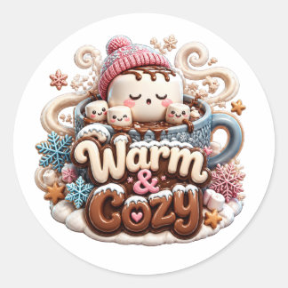 Autocollant Chocolat Chaud Confort & Cozy