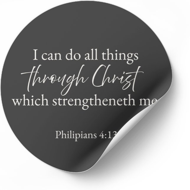 Autocollant chrétien Philippiens 4:13 (Minimalist Bible verse sticker — Philippians 4:13)