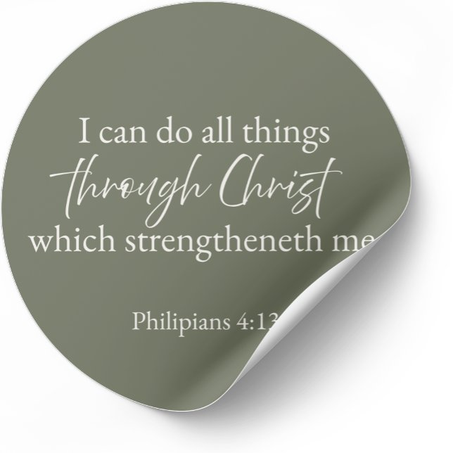 Autocollant chrétien Philippiens 4:13 (Minimalist Bible verse sticker — Philippians 4:13)