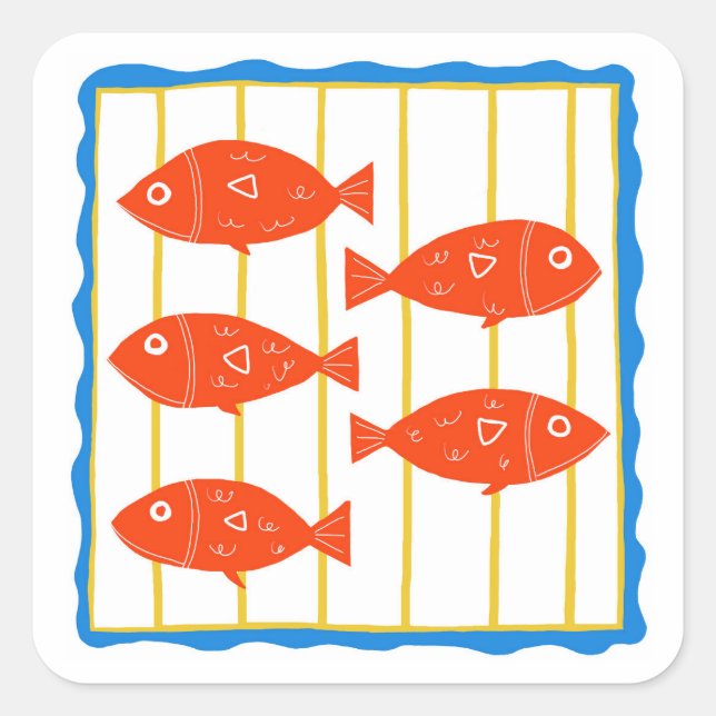 Autocollant Cinq Poissons (Devant)